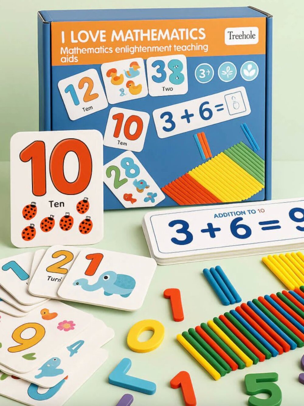 Montessori Wooden Math Learning Set, Addition & Subtraction Toy - Picture 1 of 16